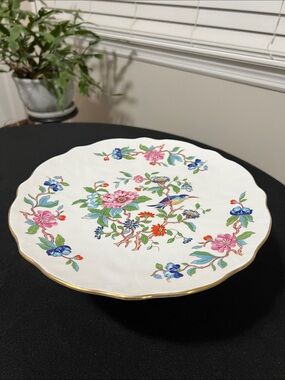 Ansley Pembroke English Fine Bone China Pedestal Cake Plate